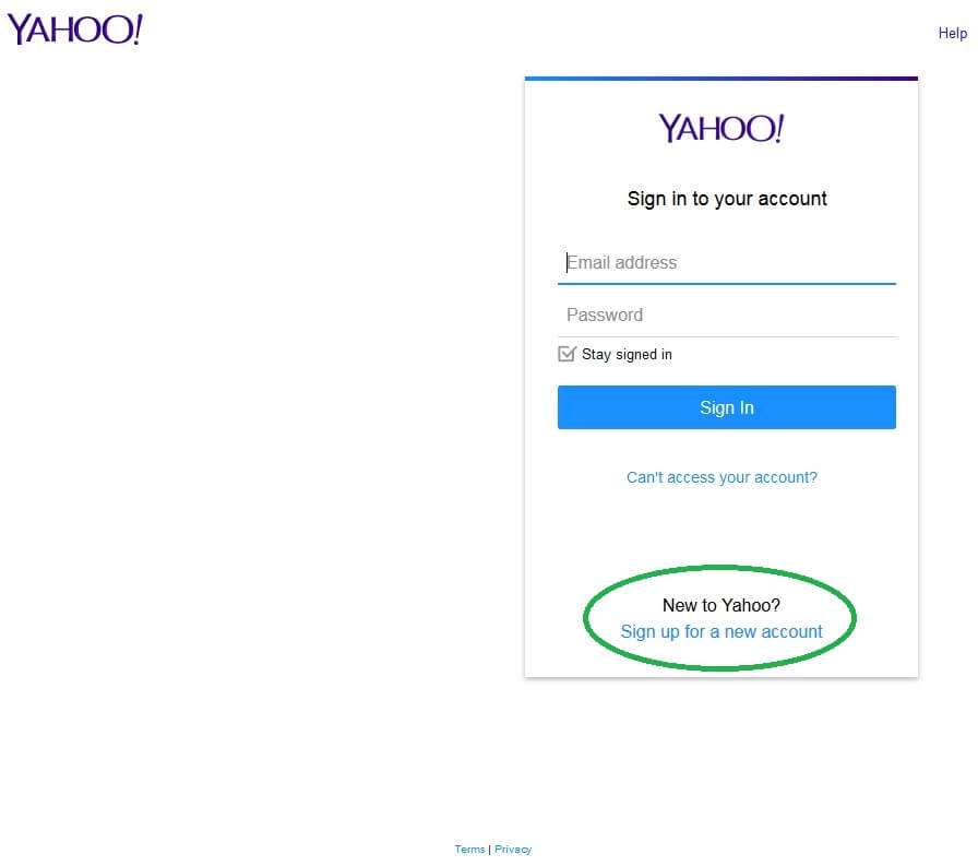 Open a Yahoo Account