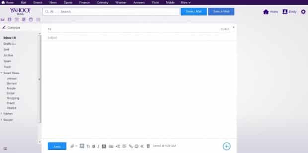 yahoo blank email