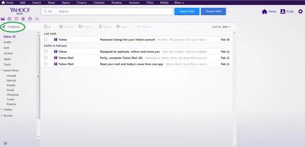 yahoo compose email