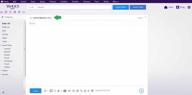 yahoo email recipient