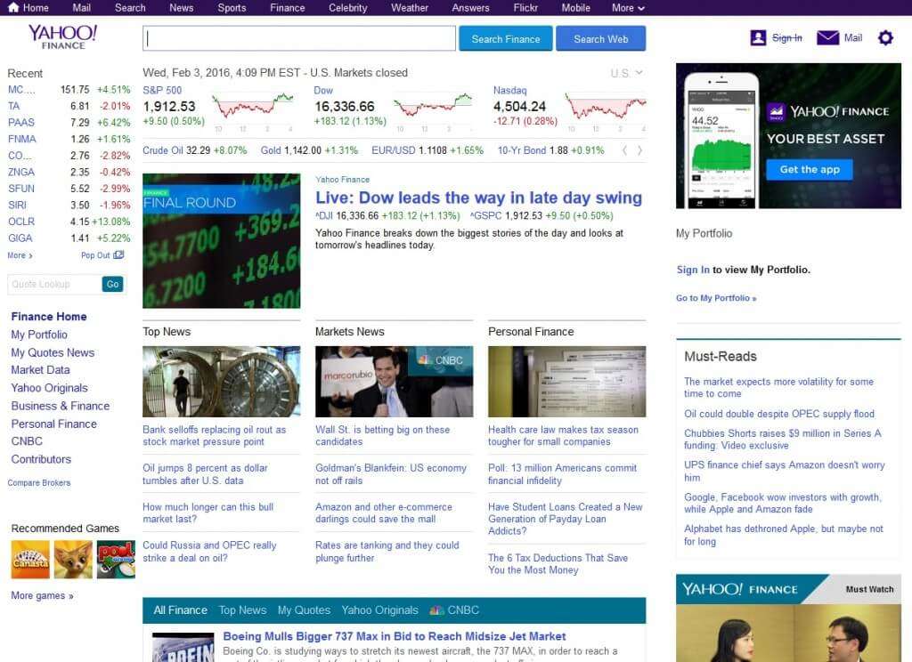 yahoo finance