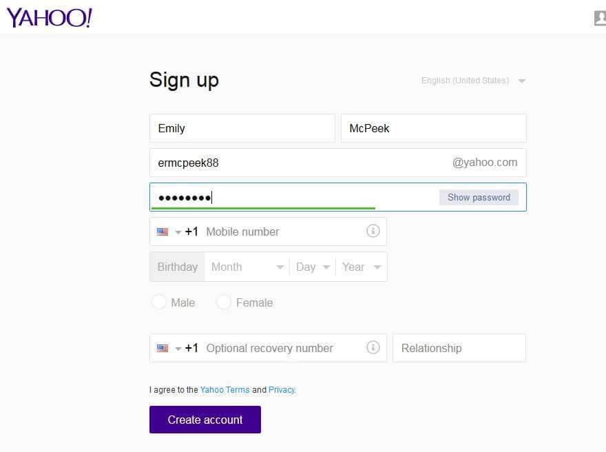 Open a Yahoo Account
