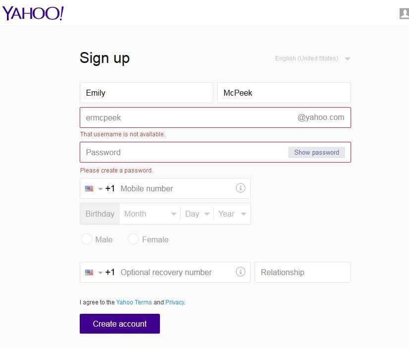 Open a Yahoo Account