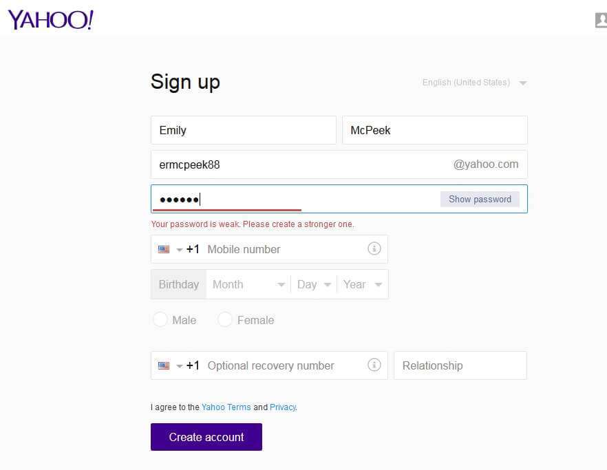 Open a Yahoo Account