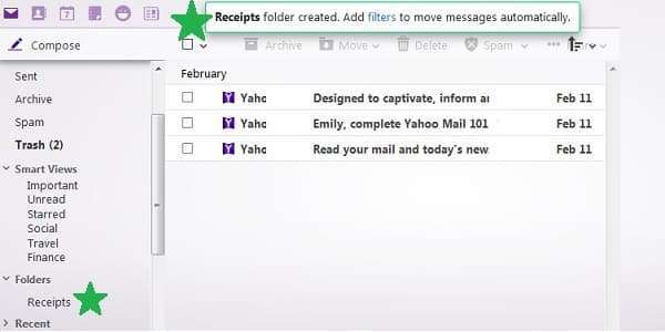 Yahoo Mail folders