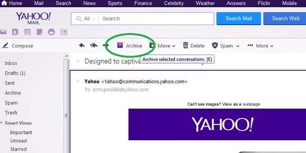 yahoo archive email