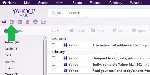 Yahoo Mail Contacts