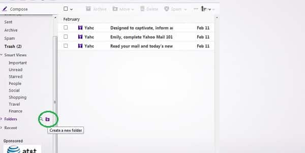 Yahoo Mail folders