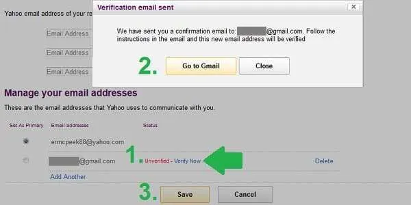 yahoo mail forwarding scroll down yahoo forward mail verify page