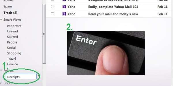 Yahoo Mail folders