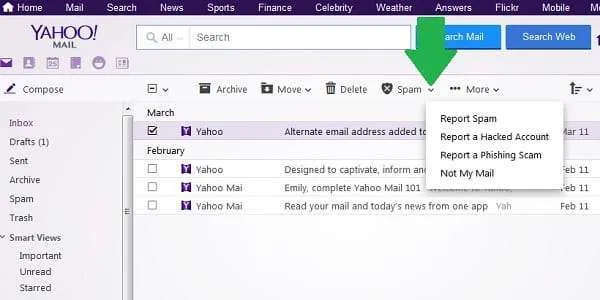 yahoo report spam or phishing yahoo report spam or phishing