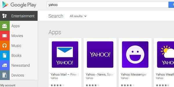 yahoo app google play