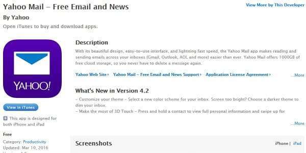 Yahoo Mail Applications