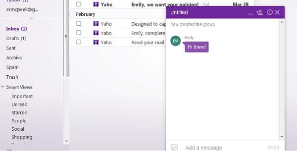 yahoo messenger message sent