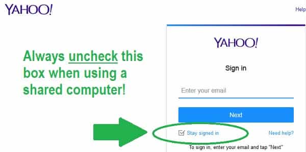 yahoo security tips sign in