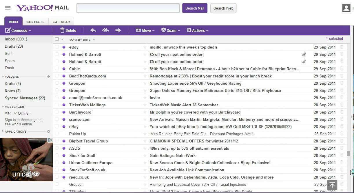 my yahoo mail in box