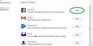 yahoo import contacts facebook