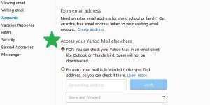 yahoo mail forwarding options