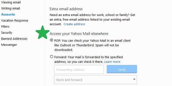 yahoo mail forward email