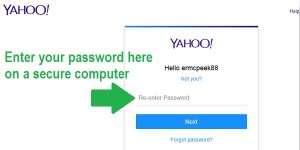 yahoo account secuty password