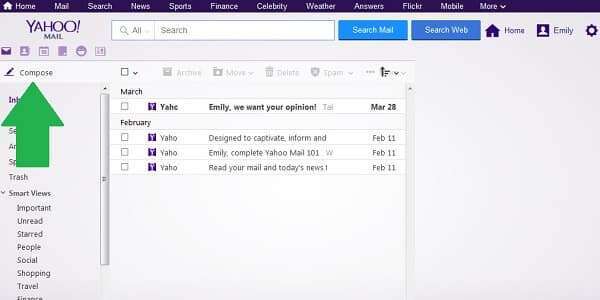 yahoo formátování e-mailu compose