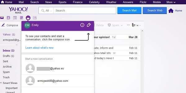 how to send a text from yahoo messenger