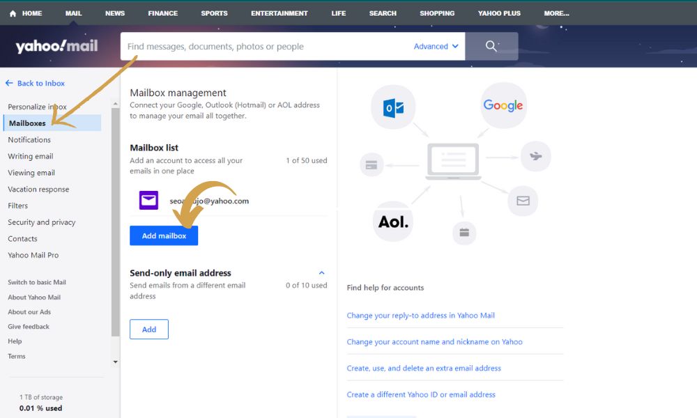 yahoo mail sign up