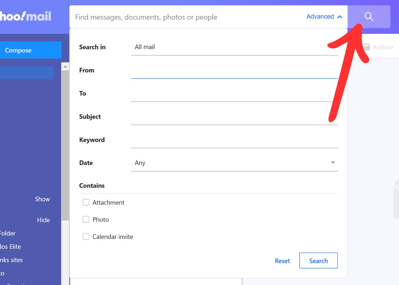 How to Search for Messages in Yahoo Mail